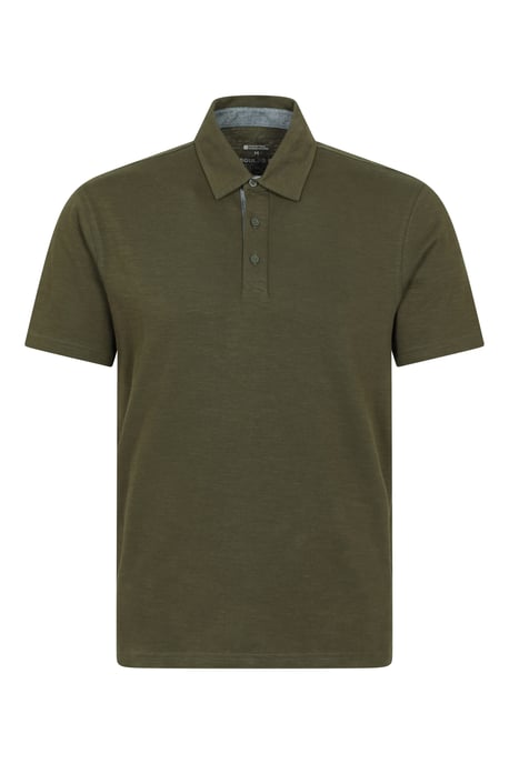 'Hasst II' Men's Polo with Button Neck Cotton Sun Protection Casual Tee Forest Green - Image 1