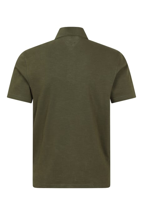 'Hasst II' Men's Polo with Button Neck Cotton Sun Protection Casual Tee Forest Green - Image 3