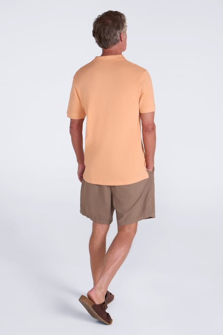 'Lakeside II' Men's Polo Shirt with Button Neck Breathable Summer Tee Coral - Image 5