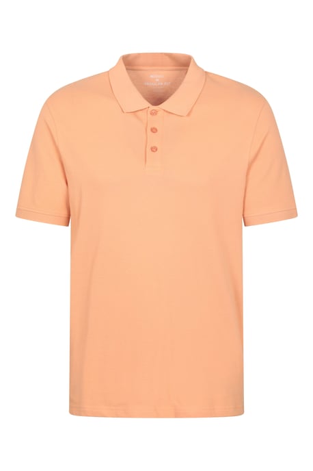 'Lakeside II' Men's Polo Shirt with Button Neck Breathable Summer Tee Coral - Image 6