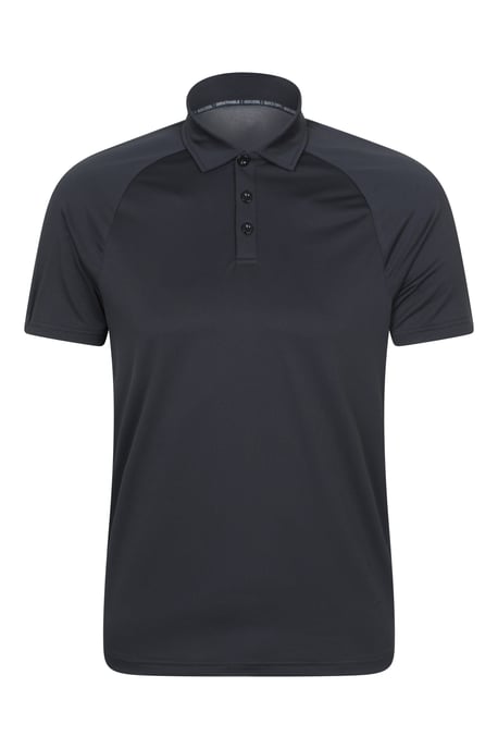 'Hit' Men's IsoCool Polo Shirt Lightweight Breathable Quick Dry Active Outdoor Top Black - Image 1
