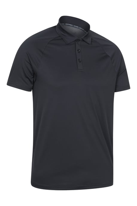 'Hit' Men's IsoCool Polo Shirt Lightweight Breathable Quick Dry Active Outdoor Top Black - Image 2