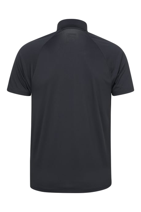 'Hit' Men's IsoCool Polo Shirt Lightweight Breathable Quick Dry Active Outdoor Top Black - Image 3