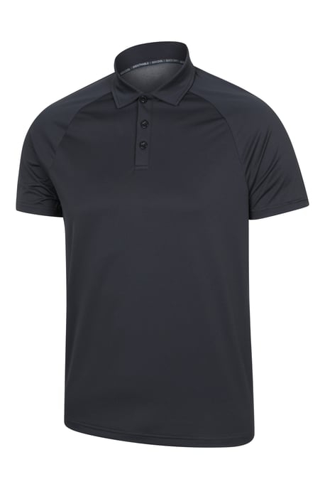 'Hit' Men's IsoCool Polo Shirt Lightweight Breathable Quick Dry Active Outdoor Top Black - Image 4