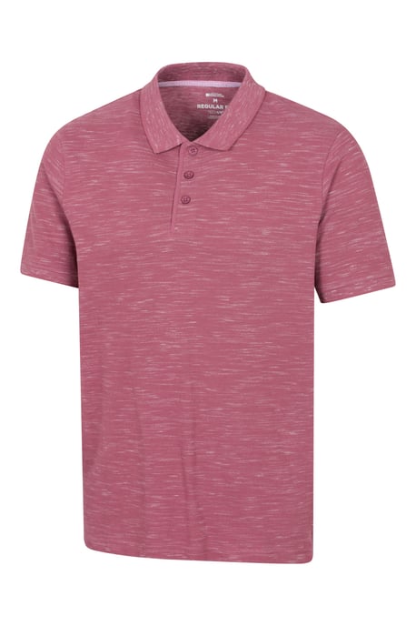 'Dawnay Pique' Men's Slub Textured Polo Shirt Comfy Casual T-Shirt Burgundy - Image 2