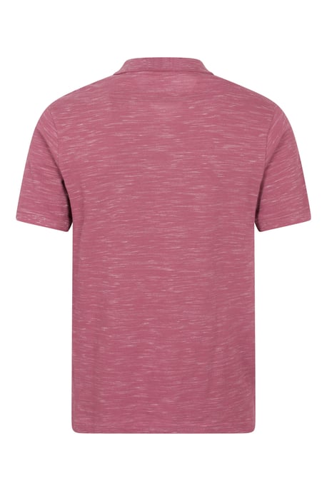 'Dawnay Pique' Men's Slub Textured Polo Shirt Comfy Casual T-Shirt Burgundy - Image 3