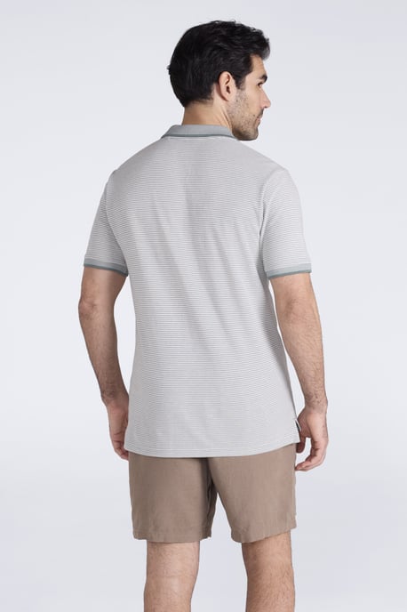 'Dawnay Pique' Men's Slub Textured Polo Shirt Comfy Casual T-Shirt Olive - Image 4
