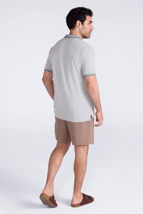 'Dawnay Pique' Men's Slub Textured Polo Shirt Comfy Casual T-Shirt Olive - Image 5