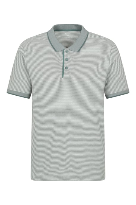 'Dawnay Pique' Men's Slub Textured Polo Shirt Comfy Casual T-Shirt Olive - Image 6