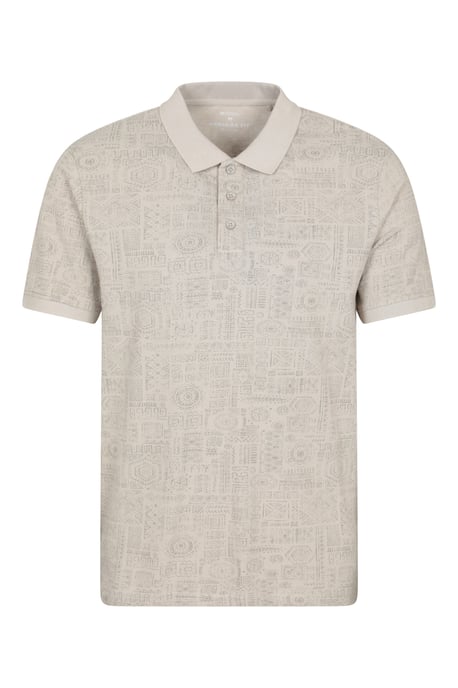 'Dawnay Pique' Men's Slub Textured Polo Shirt Comfy Casual T-Shirt Off-White - Image 1