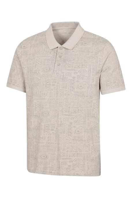 'Dawnay Pique' Men's Slub Textured Polo Shirt Comfy Casual T-Shirt Off-White - Image 2