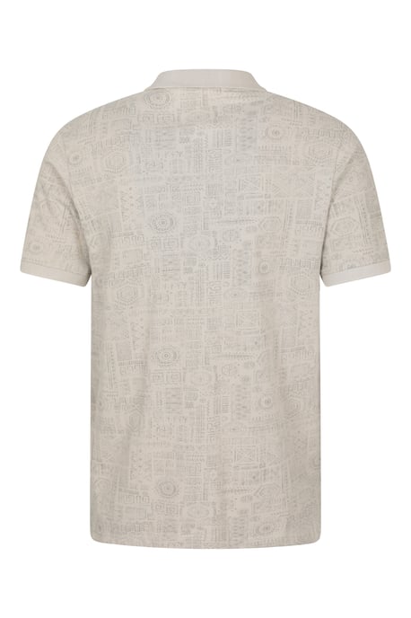 'Dawnay Pique' Men's Slub Textured Polo Shirt Comfy Casual T-Shirt Off-White - Image 3