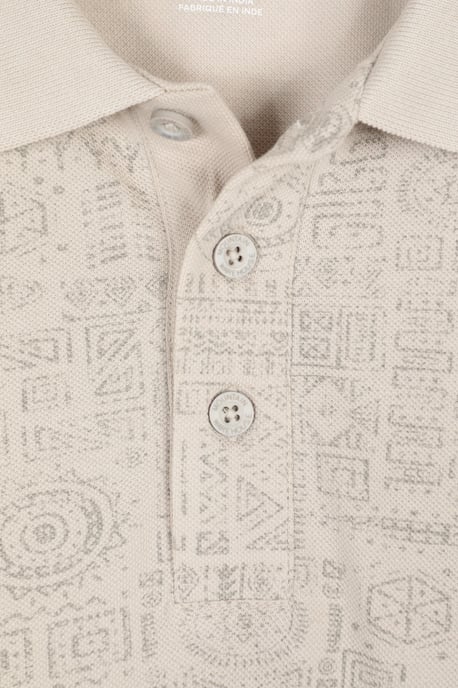 'Dawnay Pique' Men's Slub Textured Polo Shirt Comfy Casual T-Shirt Off-White - Image 4