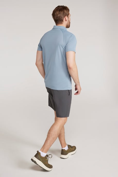 'Hit' Men's IsoCool Polo Shirt Lightweight Breathable Quick Dry Active Outdoor Top Light Blue - Image 4