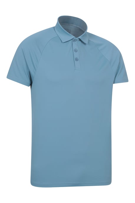 'Hit' Men's IsoCool Polo Shirt Lightweight Breathable Quick Dry Active Outdoor Top Light Blue - Image 6
