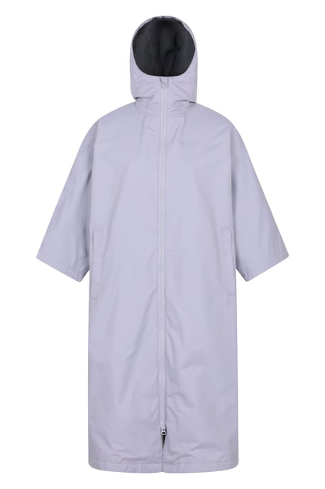 'Coastline' Women's Water Resistant Changing Robe Fleece Lined Hood Surf Poncho Lilac - Image 2