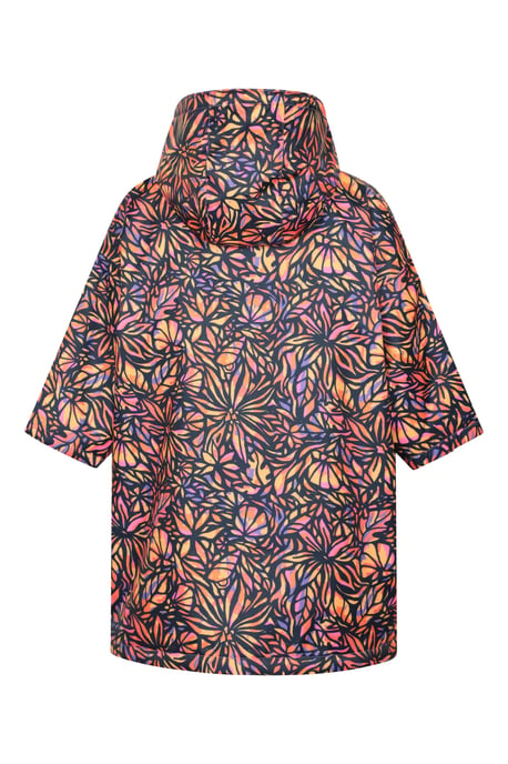 'Tidal' Kids Printed Waterproof Changing Robe Windproof Soft Hooded Surf Poncho Navy - Image 4