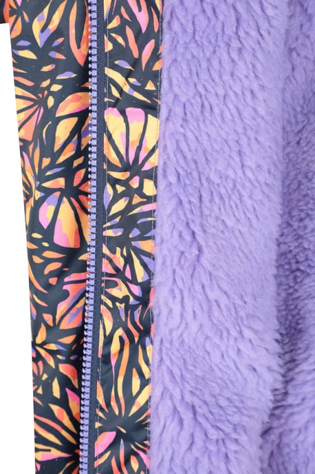 'Tidal' Kids Printed Waterproof Changing Robe Windproof Soft Hooded Surf Poncho Navy - Image 5
