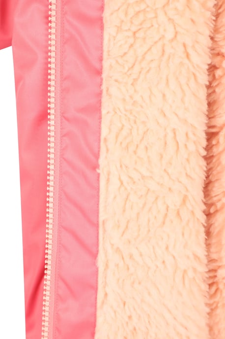 'Tidal' Kids Waterproof Changing Robe Windproof Soft Hooded Full Zip Surf Poncho Pink - Image 4