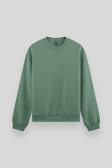 Heren Effen Rundhals Sweatshirt - Image 1