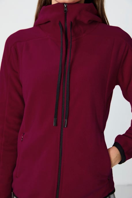 Women's Plush Zip-up Hooded Sweatshirt - Image 4