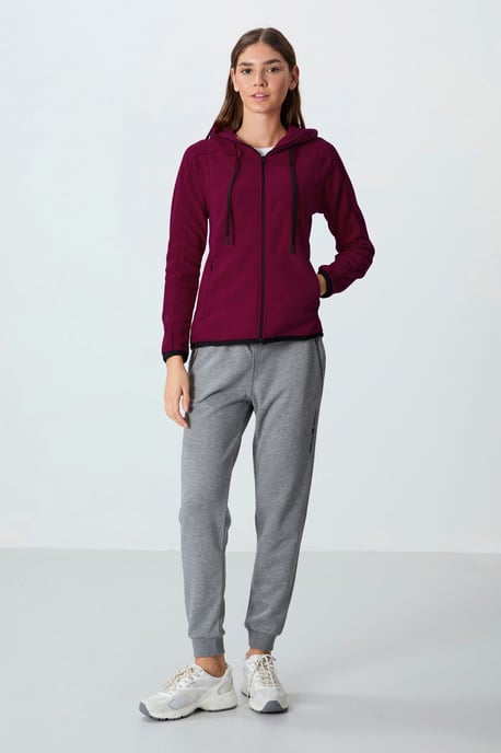 Women's Plush Zip-up Hooded Sweatshirt - Image 5
