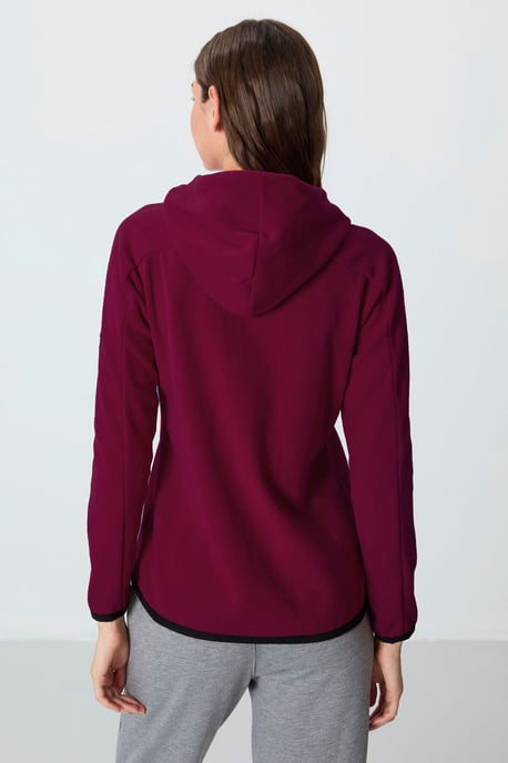 Women's Plush Zip-up Hooded Sweatshirt - Image 6