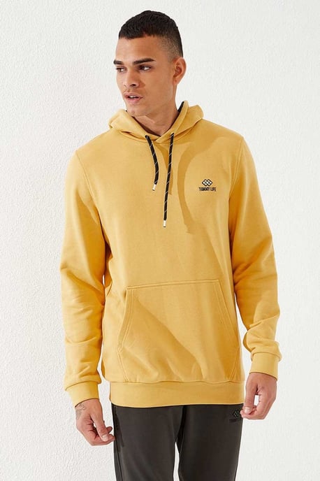 Men's Solid Hooded Sweatshirt With Pocket - Image 6