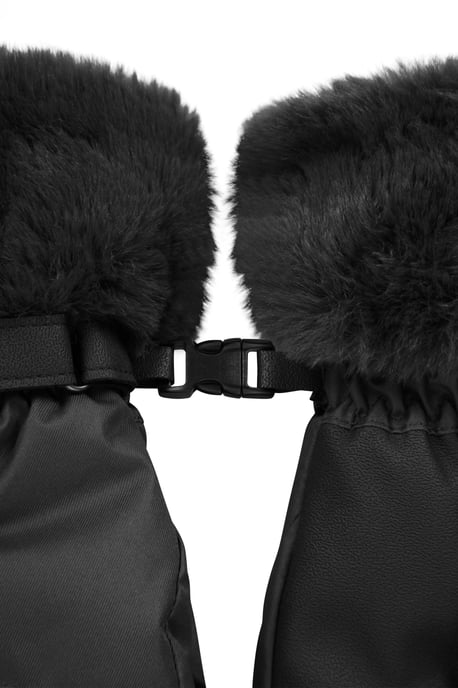 'Parallax' Women's Waterproof Ski Gloves Fleece Lined Warm Comfy Winter Mittens Black - Image 5