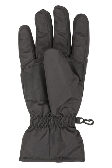 Women's Ski Gloves Warm Snowproof Water Resistant Textured Palm Winter Mittens Black - Image 3