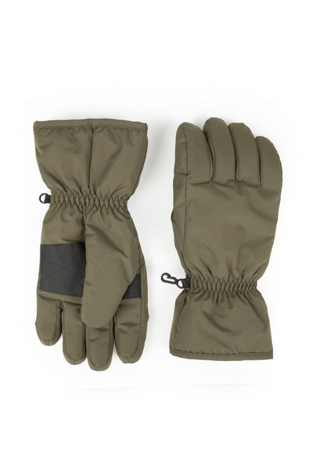 Men's Ski Gloves Warm Snowproof Water Resistant Textured Palm Winter Mittens Khaki - Image 1