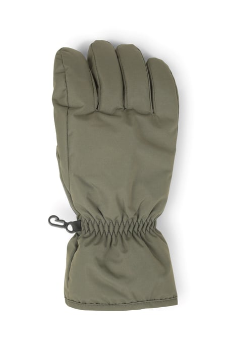 Men's Ski Gloves Warm Snowproof Water Resistant Textured Palm Winter Mittens Khaki - Image 2
