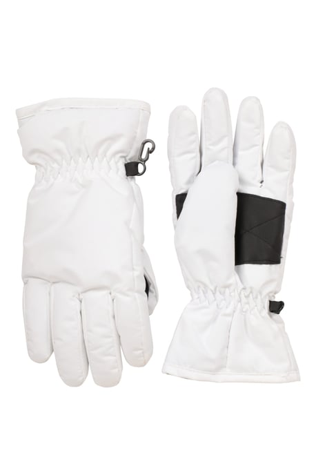 Women's Ski Gloves Warm Snowproof Water Resistant Textured Palm Winter Mittens White - Image 2
