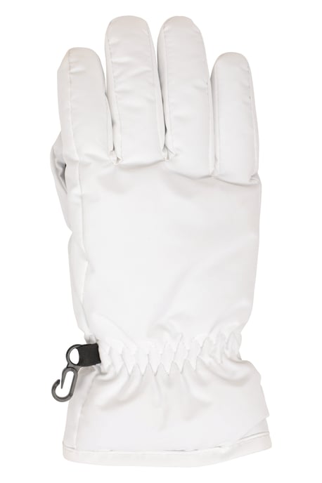 Women's Ski Gloves Warm Snowproof Water Resistant Textured Palm Winter Mittens White - Image 3