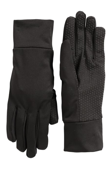 'Grippi' Men's Lining Gloves Soft Breathable Quick Dry Stretchy Winter Mittens Black - Image 1
