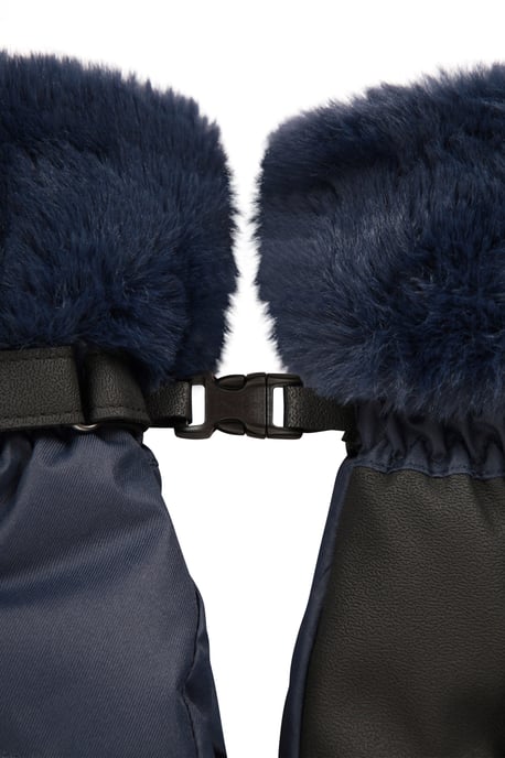 'Parallax' Women's Waterproof Ski Gloves Fleece Lined Warm Comfy Winter Mittens Navy - Image 5