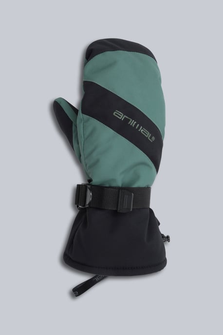 'Snowstorm' Men's Snow Mittens Waterproof Padded Warm Cosy Winter Ski Gloves Dark Green - Image 2
