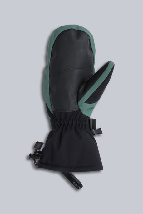 'Snowstorm' Men's Snow Mittens Waterproof Padded Warm Cosy Winter Ski Gloves Dark Green - Image 3