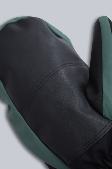 'Snowstorm' Men's Snow Mittens Waterproof Padded Warm Cosy Winter Ski Gloves Dark Green - Image 5