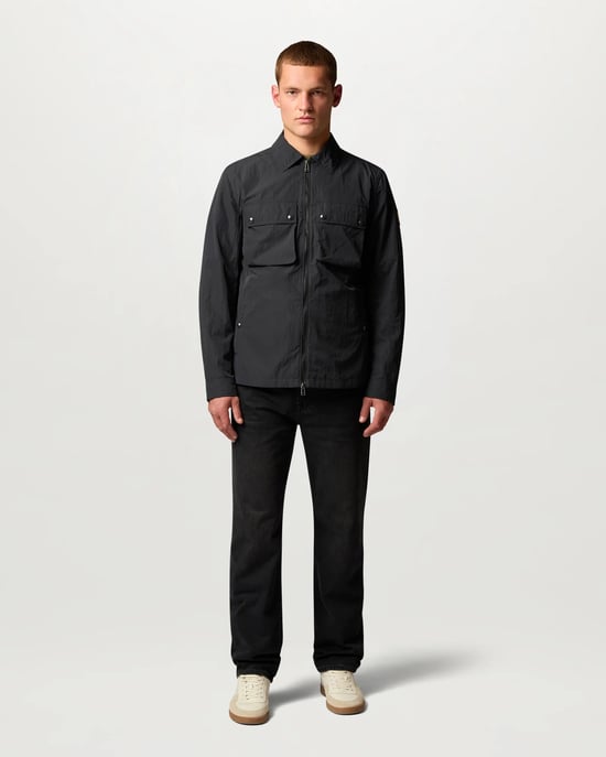 Long Sleeve Overshirt in Charcoal - Image 3