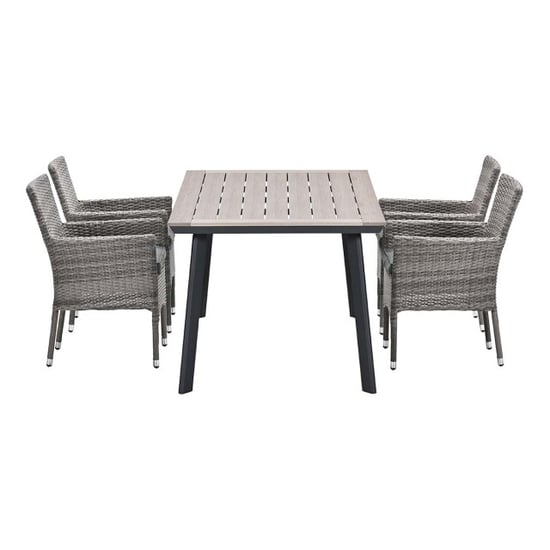 Garden Impressions Nicosia/vigo tuinset 4 personen wicker houtlook 160 cm - Image 1