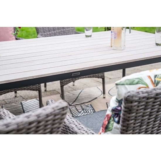 Garden Impressions Nicosia/vigo tuinset 4 personen wicker houtlook 160 cm - Image 2