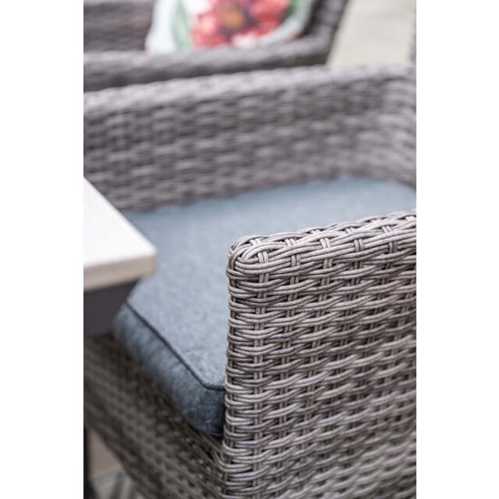 Garden Impressions Nicosia/vigo tuinset 4 personen wicker houtlook 160 cm - Image 4