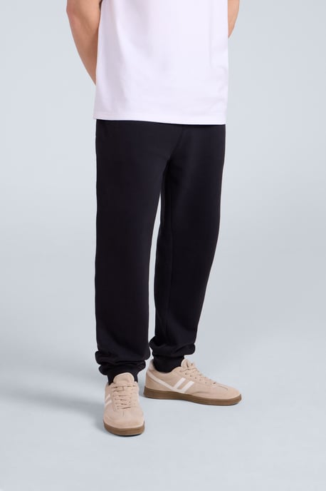 'Driver' Men's Joggers Casual Soft Cotton Lightweight Elastic Waistband Pants Black - Image 1