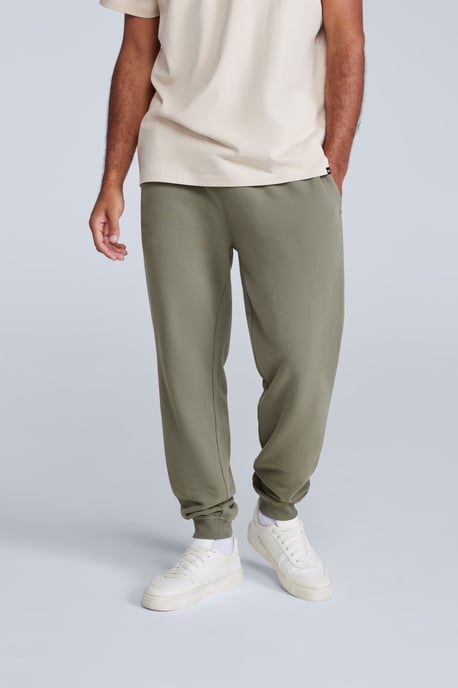 'Driver' Men's Joggers Casual Soft Cotton Lightweight Elastic Waistband Pants Khaki - Image 1
