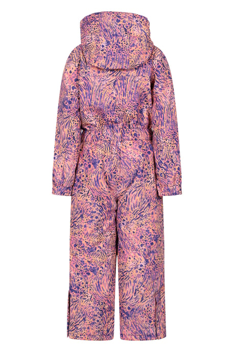 'Cloud' Kids Snowsuit Waterproof Fleece Lined Hooded Full Zip Winter Ski Suit Coral - Image 4