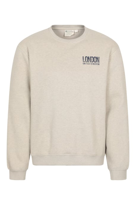 Regional Men's London Sweatshirt Crew Neck Comfy Everyday Pullover Cream - Image 1