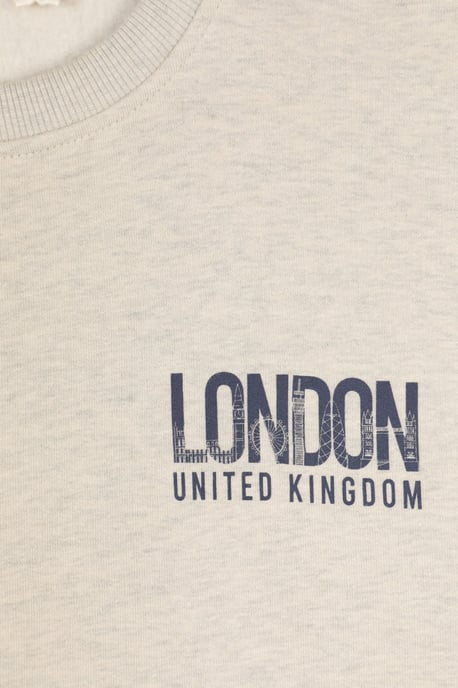 Regional Men's London Sweatshirt Crew Neck Comfy Everyday Pullover Cream - Image 4