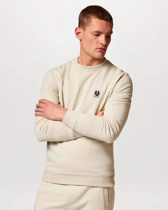 Long Sleeve Logo Detail Sweatshirt in White - Image 1