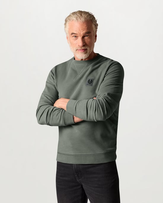 Long Sleeve Logo Detail Sweatshirt in Grey - Image 1